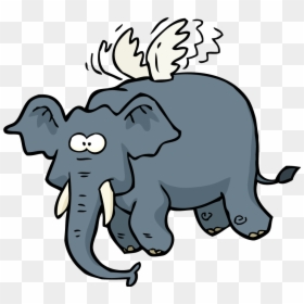 An Elephan With Wings - Гиф Слона Без Фона, HD Png Download - cartoon elephant png