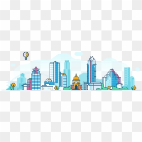 Color City Skyline Clipart, HD Png Download - austin skyline silhouette png