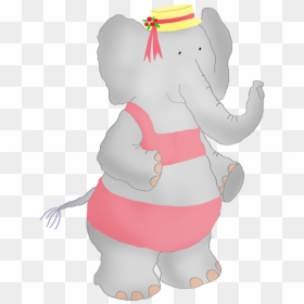 Summer Elephant Clip Art - Cartoon, HD Png Download - cartoon elephant png