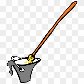 Image Free Library Broom Drawing Bucket - Transparent Mop Clipart, HD Png Download - broom clipart png