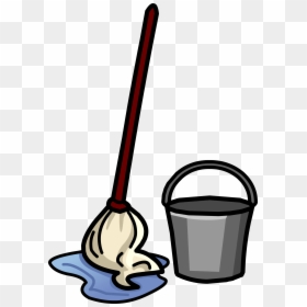 Bucket Broom Janitor Cleaning Ucket Transprent Png - Mop And Broom Cartoon, Transparent Png - broom clipart png