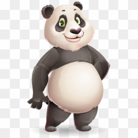 Cute Panda Vector Cartoon Character - Cute Bear Holding A Blank Sign, HD Png Download - panda bear png