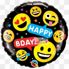 Emoji Funny Faces Foil Birthday Balloon - Happy Birth Day Round Png, Transparent Png - happy birthday balloon png