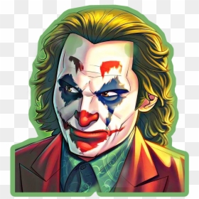 Joker Sticker Art joker Fan Art - Joaquin Phoenix Joker Artwork, HD Png Download - jared leto joker png