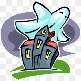 Vector Illustration Of Halloween Haunted House And - Haunted House Clipart, HD Png Download - halloween house png