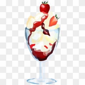 Ice Cream Sundae Clipart, HD Png Download - strawberry ice cream png