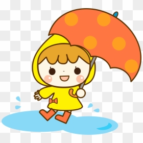 Transparent Ladybug Clip Art - Girl With Umbrella Clipart, HD Png Download - yellow umbrella png