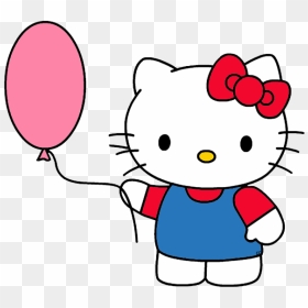 Svg Royalty Free Library Clip Art Cartoon Balloon - Hello Kitty Holding Balloons, HD Png Download - cartoon balloon png