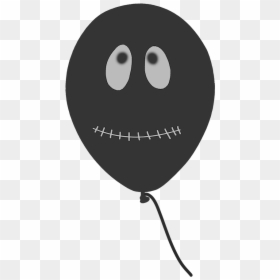Black Halloween Balloon - Smiley, HD Png Download - cartoon balloon png