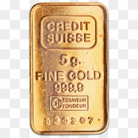 Credit Suisse Gold Bar - Credit Suisse Gold 5g Price, HD Png Download - gold brick png