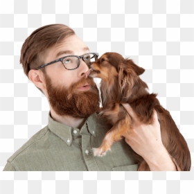 Guy Getting His Face Licked - Companion Dog, HD Png Download - dog teeth png