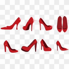 Slipper High Heeled Footwear Red Shoe Clip Art - High Heels Clipart, HD Png Download - cinderella shoes png