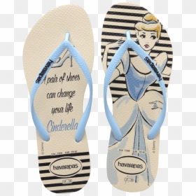 Cinderella Flip Flops - Havaianas Slim Princess Disney, HD Png Download - cinderella shoes png