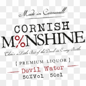 Cornish Moonshine, The Cornish Moonshine Company, Cornwall, - Calligraphy, HD Png Download - moonshine jug png