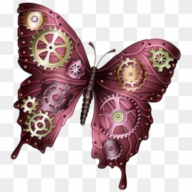 Butterfly Steampunk Clip Art - Steampunk Art Png, Transparent Png - steampunk butterfly png