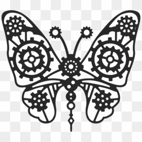 Easy Steampunk Butterfly Drawing, HD Png Download - steampunk butterfly png