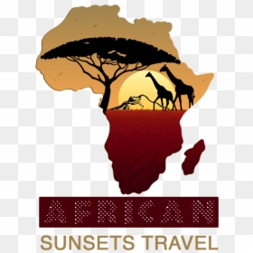 African Sunsets Travel - African Continent Clip Art, HD Png Download - african tree png