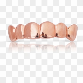 Polished Solid Rose Gold Teeth - Ring, HD Png Download - teeth grill png