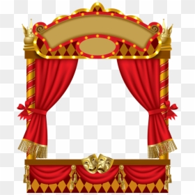 Transparent Gold Curtains Png - Puppet Stage, Png Download - theatre curtain png