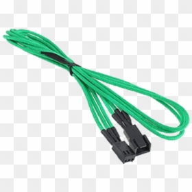 Green Alchemy Multisleeved 3-pin Fan Extension Cable, - Networking Cables, HD Png Download - extension cord png