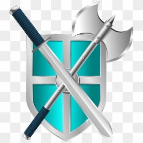 Sword Battleaxe Shield - Sword Battle Axe Shield Clipart, HD Png Download - shield sword png