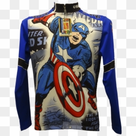 Long-sleeved T-shirt, HD Png Download - captain america comic png