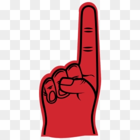 Red Foam Hand Index Up - Foam Finger Transparent, HD Png Download - index finger png