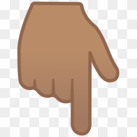 Backhand Index Pointing Down Medium Skin Tone Icon - Index Finger Pointing Down Emoji, HD Png Download - index finger png