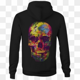 Motorcycle Zip Up Hoodie Watercolors Painted Skull - Hoodie, HD Png Download - dripping lips png