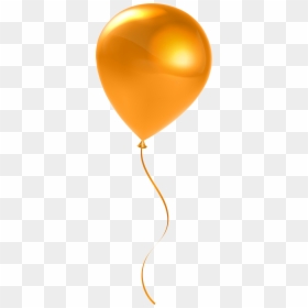 Single Orange Balloon Transparent Clip Artu200b Gallery, HD Png Download - golden balloons png
