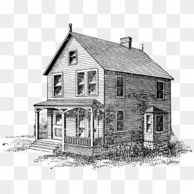 Old Farm House Clipart, HD Png Download - house drawing png