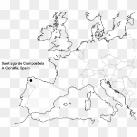Transparent Plaza Png - Black And White Maps Europe, Png Download - earth outline png