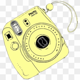 #remixit #remix #polaroid #yellow #kawaii #yellow #aesthetic - Yellow Camera Sticker, HD Png Download - polaroid outline png