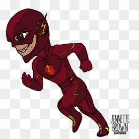 Transparent The Flash Clipart - Cw Flash Chibi, HD Png Download - flash superhero png