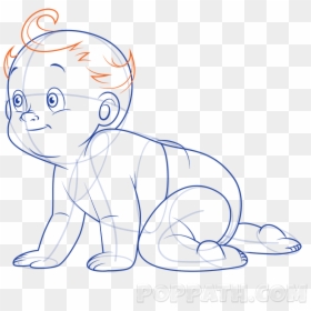 Drawing Of A Baby Crawling, HD Png Download - baby crawling png