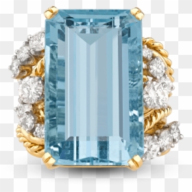 Aquamarine And Diamond Ring,, HD Png Download - aquamarine png