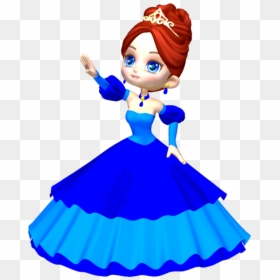 Princess In Blue Poser Png Clipart By Clipartcotttage - Princess Clipart Png, Transparent Png - princess dress png