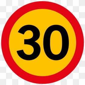 Traffic Sign Speed Limit 30 Icon Illustration - Hastighetsbegränsning 30, HD Png Download - speed icon png