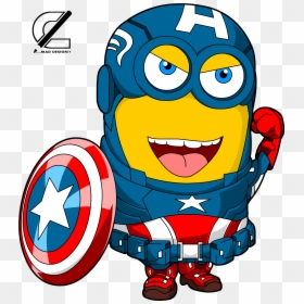 Transparent Captain America Cartoon Png - Minions Captain America, Png Download - captain america cartoon png