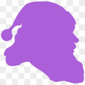 Santa Face Silhouette Svg, HD Png Download - santa and reindeer silhouette png