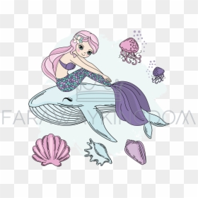 Illustration, HD Png Download - mermaid drawing png