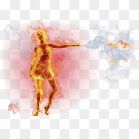 Flame Burning Man Combustion Fire - Man On Fire Png, Transparent Png - fire emoji transparent png