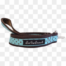 Classic Brown On Aqua Polka Dot Ribbon Dog Lead - Belt, HD Png Download - brown ribbon png
