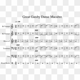 Great Gatsby Danse Macabre Sheet Music For Trumpet, - Sheet Music, HD Png Download - the great gatsby png