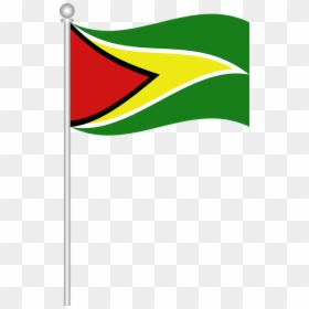 Flag Of Guyana, Flag, Guyana, World, Nation - Guyana Flag On Pole, HD Png Download - norway flag png