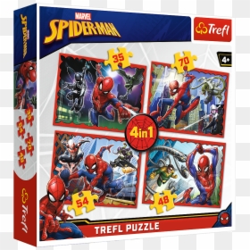 Trefl Puzzle 4w1, HD Png Download - spider man web png