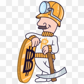 Graphic Royalty Free Mining Clipart Underground - Miner Bitcoin Png, Transparent Png - bit coin png