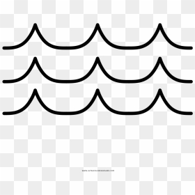 Sea Waves Coloring Page - Line Art, HD Png Download - waves icon png