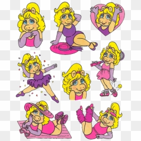 80s Ms Piggy Stickers - Ms Piggy Cartoon, HD Png Download - miss piggy png