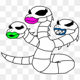 Skeleton Snake Sisters Full Body - Cartoon, HD Png Download - snake silhouette png